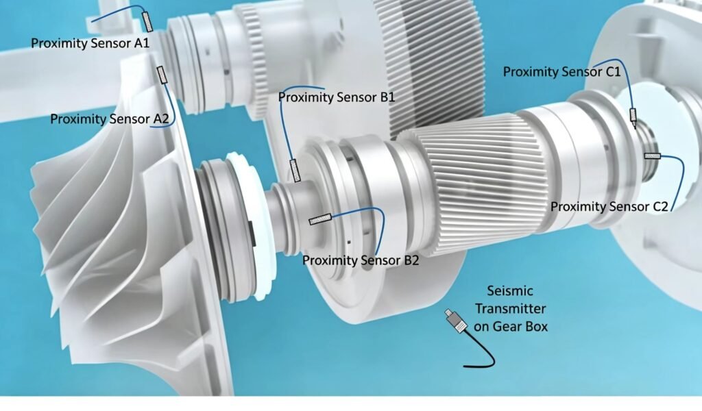 Vibration monitoring on a centrifugal compressor