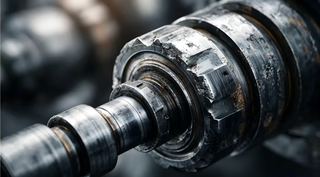 Damaged bearing surface close-up